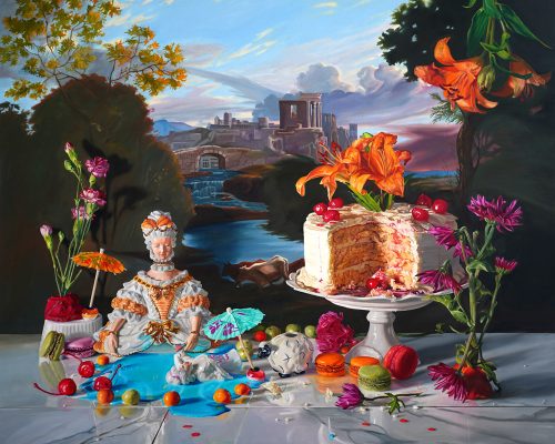 Marie Contemplates Herself as Ophelia 48" x 53" oil on linen